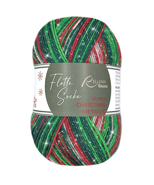 Rellana Flotte Socke Christmas Metallic Sockenwolle 4f 2025