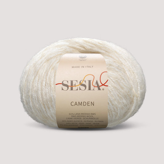 Sesia Camden 50 g 105 m - 61% RWS Merinowoll – 18% Baby Alpaca – 14% Seide – 7% Polyamide