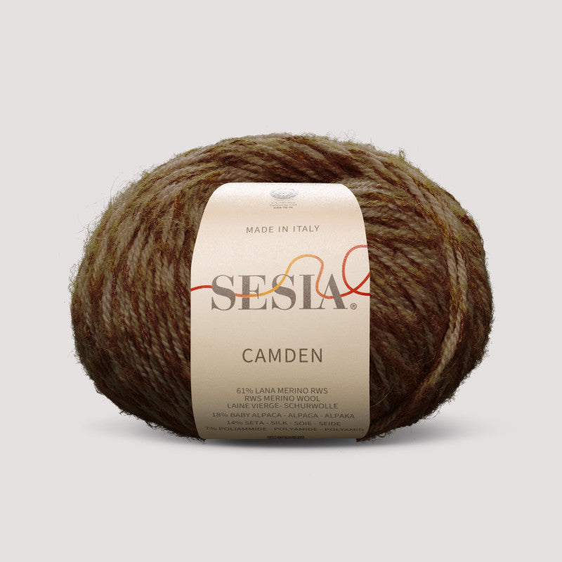 Sesia Camden 50 g 105 m - 61% RWS Merinowoll – 18% Baby Alpaca – 14% Seide – 7% Polyamide