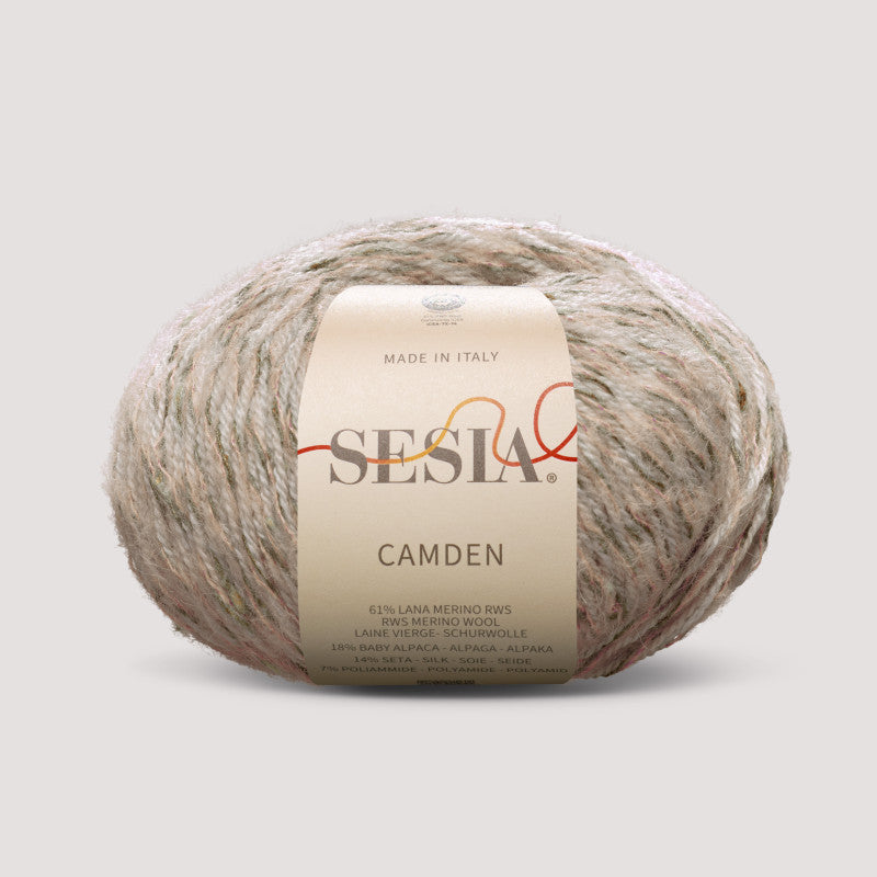 Sesia Camden 50 g 105 m - 61% RWS Merinowoll – 18% Baby Alpaca – 14% Seide – 7% Polyamide