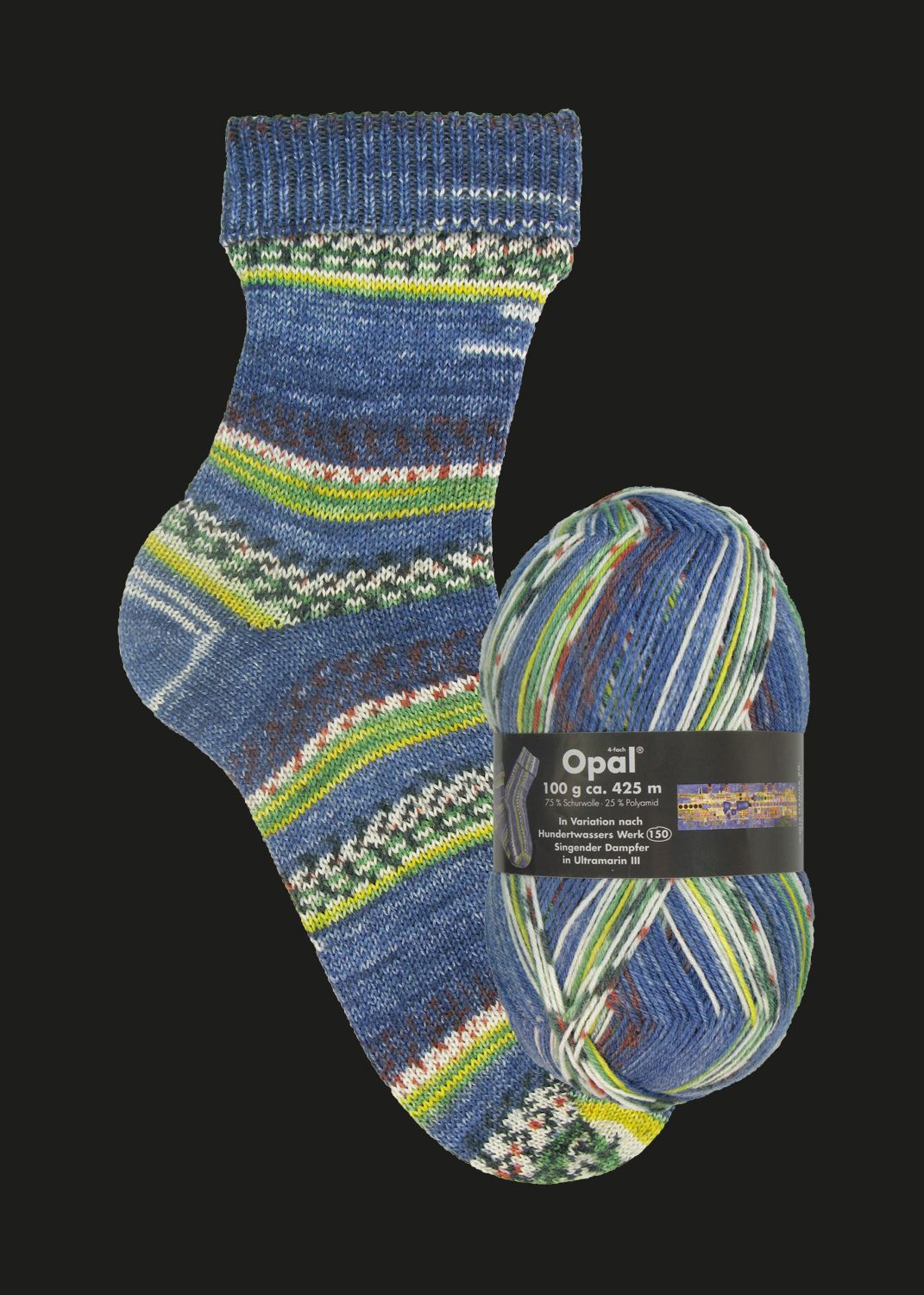 Opal Hundertwasser Sockenwolle 4-fädrig