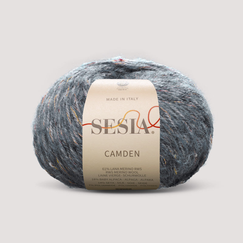Sesia Camden 50 g 105 m - 61% RWS Merinowoll – 18% Baby Alpaca – 14% Seide – 7% Polyamide