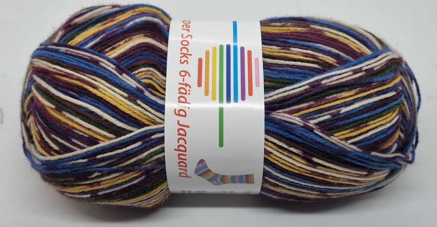 G-B Sockenwolle Super Socks 6-fädig Jacquard