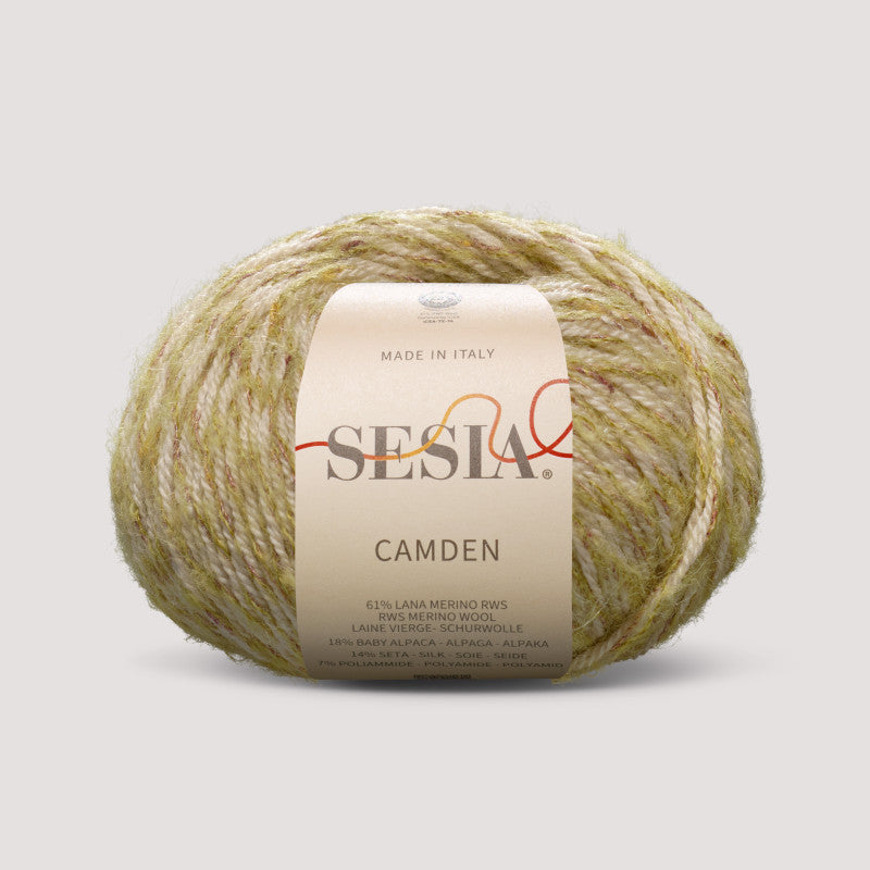 Sesia Camden 50 g 105 m - 61% RWS Merinowoll – 18% Baby Alpaca – 14% Seide – 7% Polyamide