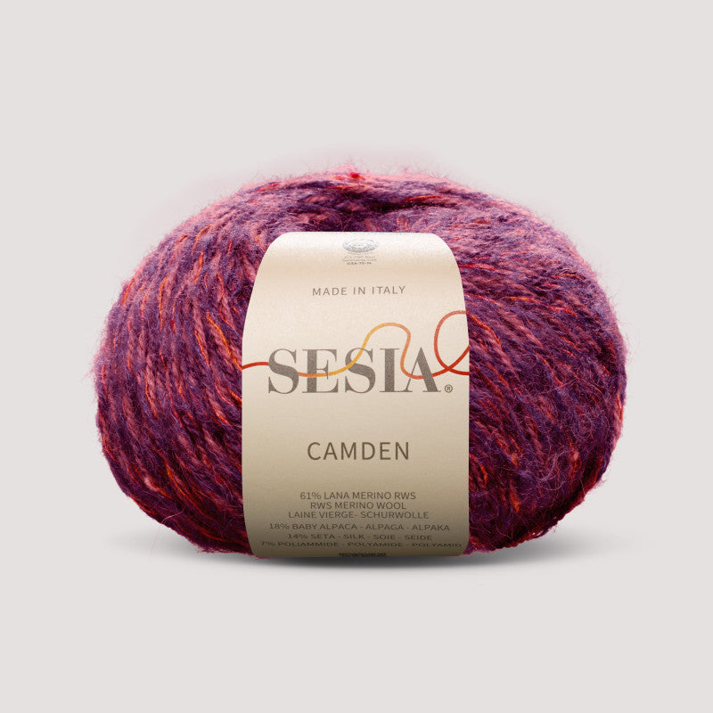 Sesia Camden 50 g 105 m - 61% RWS Merinowoll – 18% Baby Alpaca – 14% Seide – 7% Polyamide