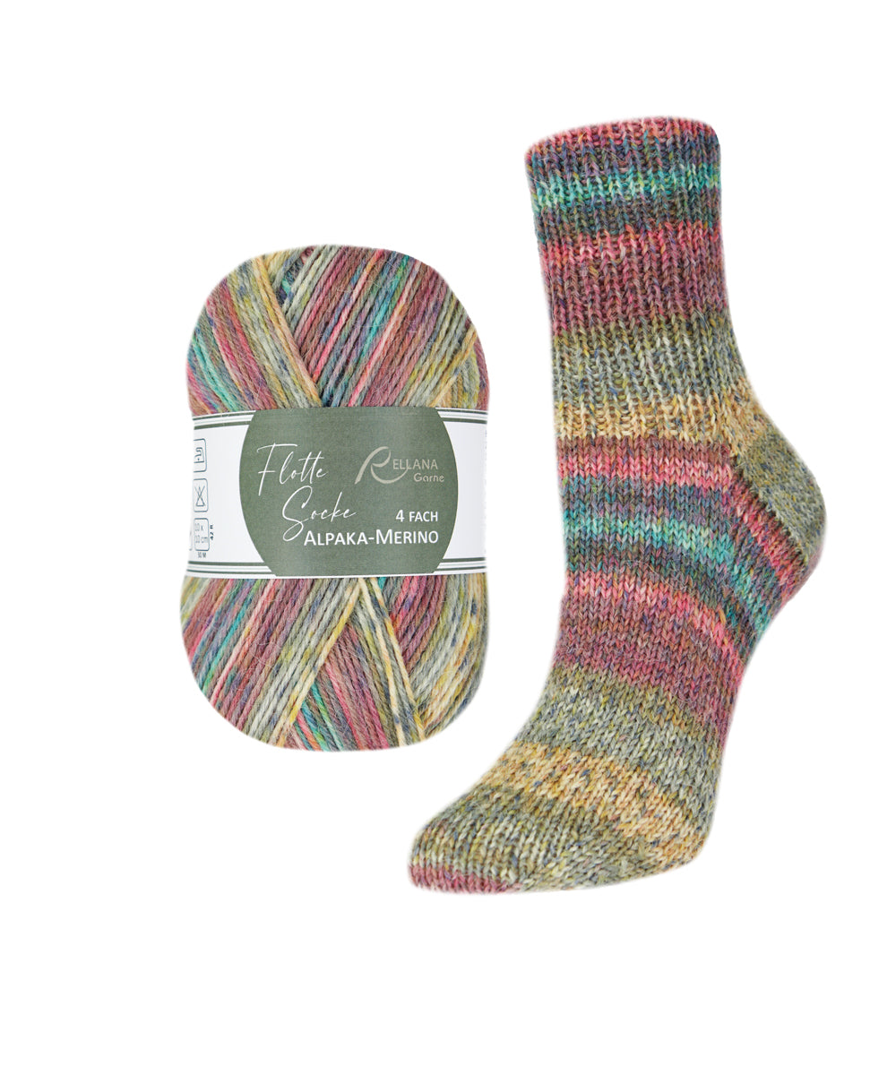 Rellana Flotte Socke Alpaka-Merino Sockenwolle 4-fädig