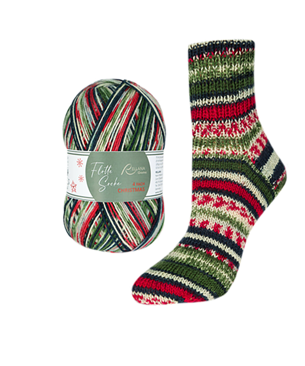 Rellana Flotte Socke  Christmas Sockenwolle 4-fädig 2024