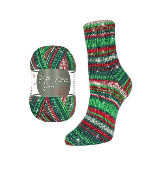 Rellana Flotte Socke Christmas Metallic Sockenwolle 4f 2025
