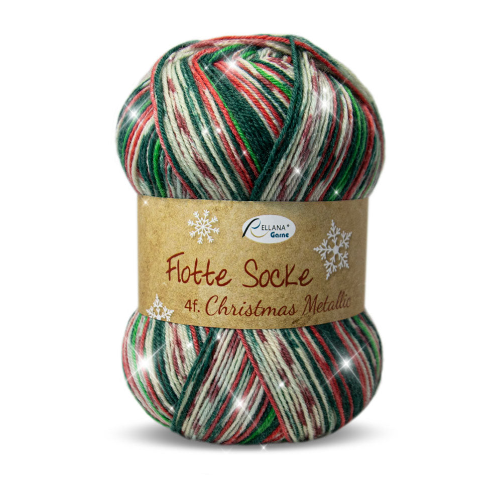 Rellana Flotte Socke Christmas Metallic Sockenwolle 4f 2023