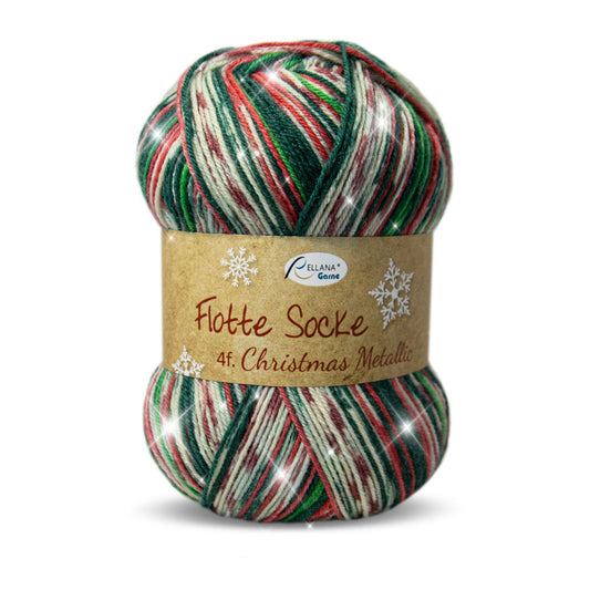 Rellana Flotte Socke Christmas Metallic Sockenwolle 4f 2023