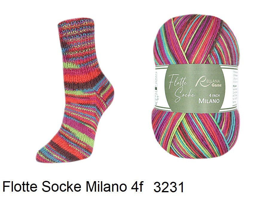 Rellana Flotte Socke Milano Sockenwolle 4-fädig