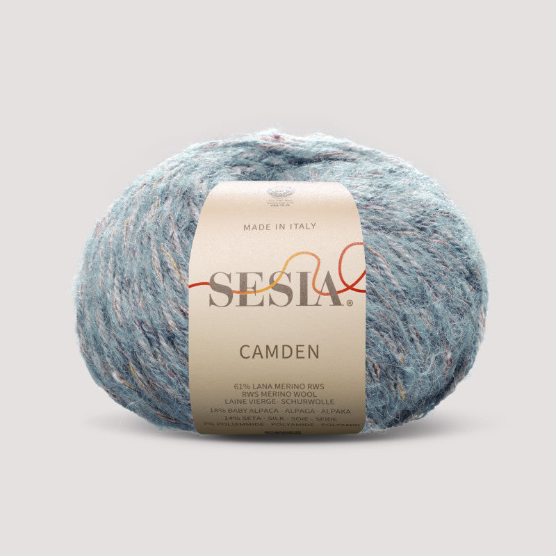 Sesia Camden 50 g 105 m - 61% RWS Merinowoll – 18% Baby Alpaca – 14% Seide – 7% Polyamide