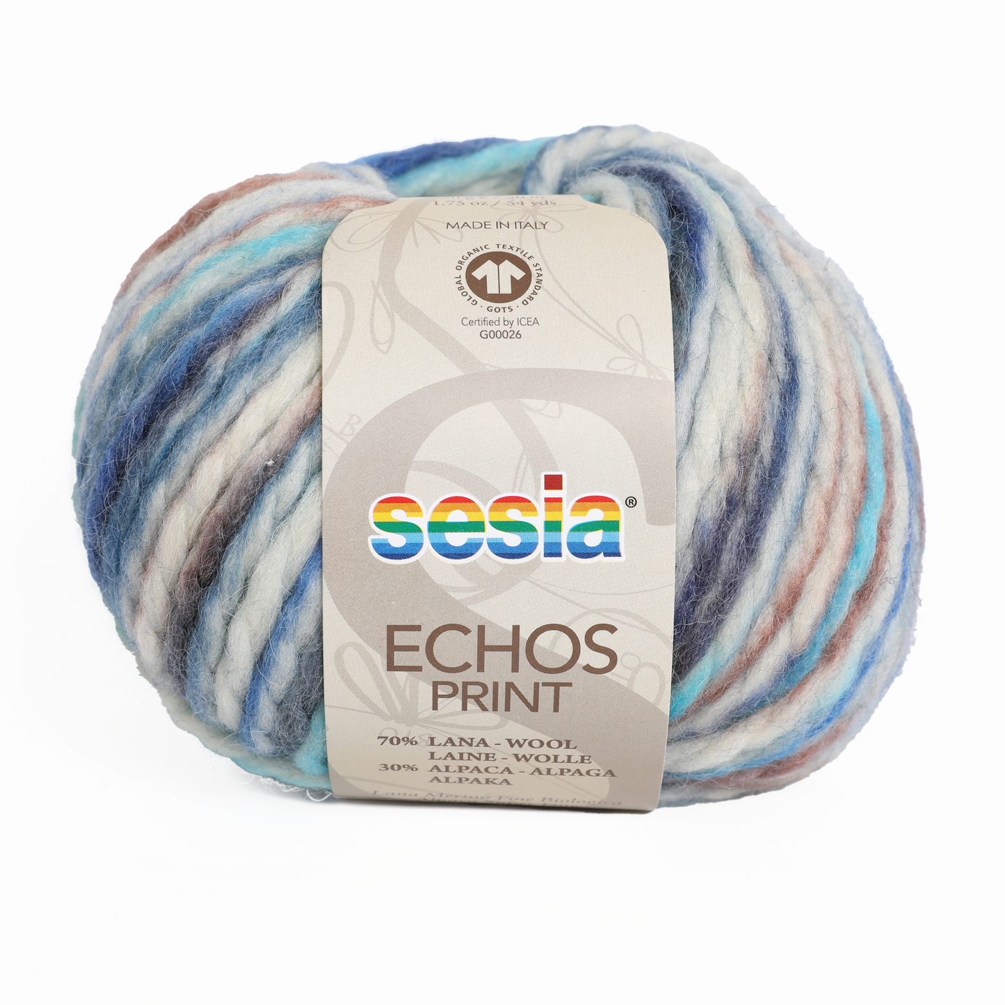 Sesia Echos Print- 70 % Schurwolle (Merino) - 30 % Alpaka 50 g