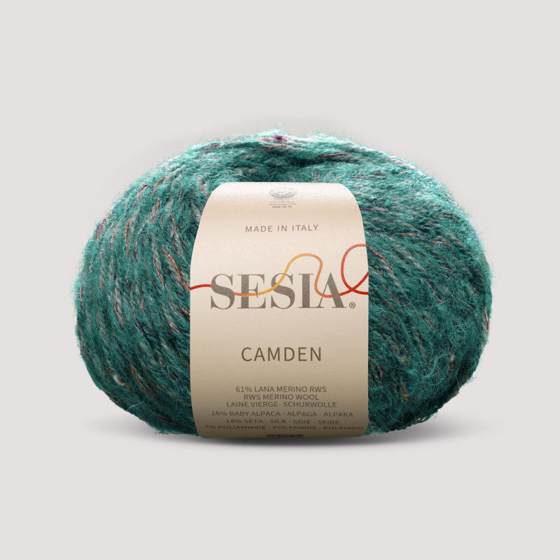 Sesia Camden 50 g 105 m - 61% RWS Merinowoll – 18% Baby Alpaca – 14% Seide – 7% Polyamide