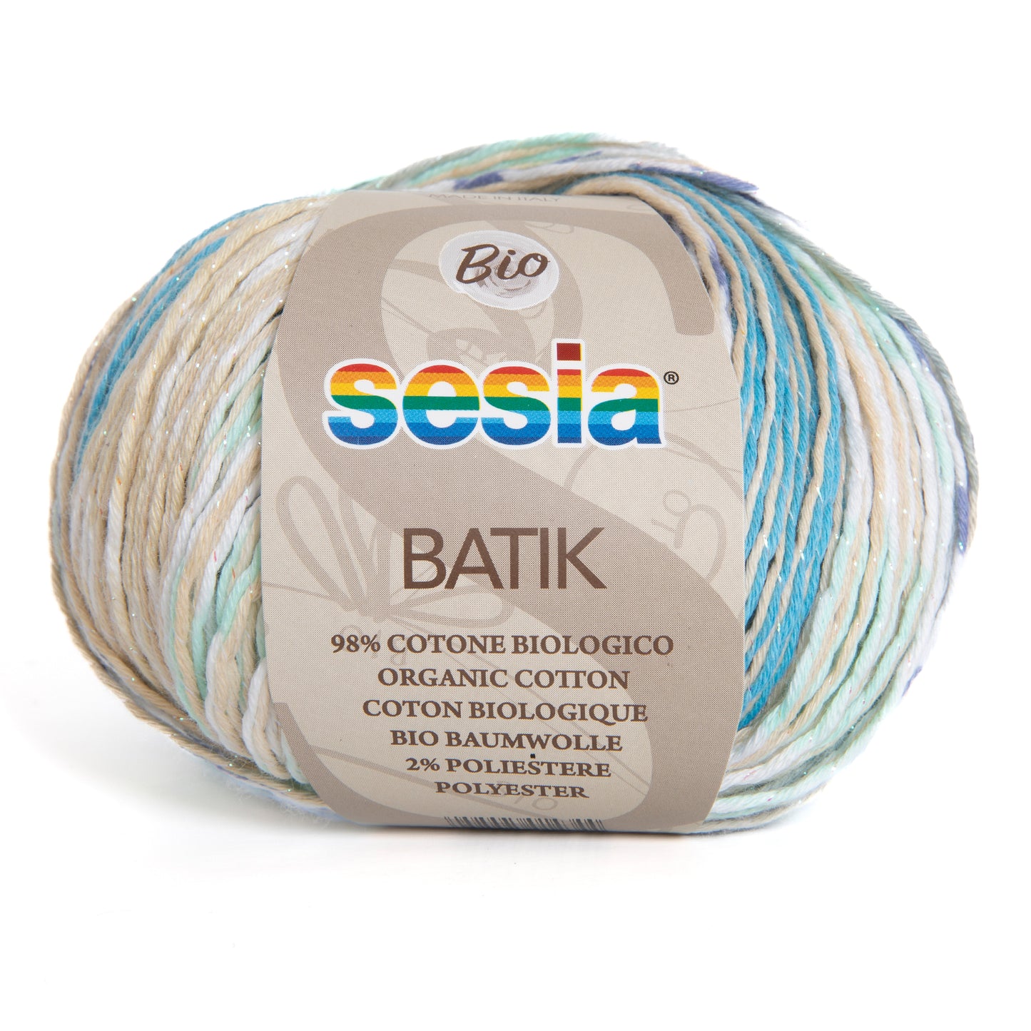 Sesia Bio Batik - Baumwolle mit Glitzer 98 % Baumwolle 2 % Polyester GOTS