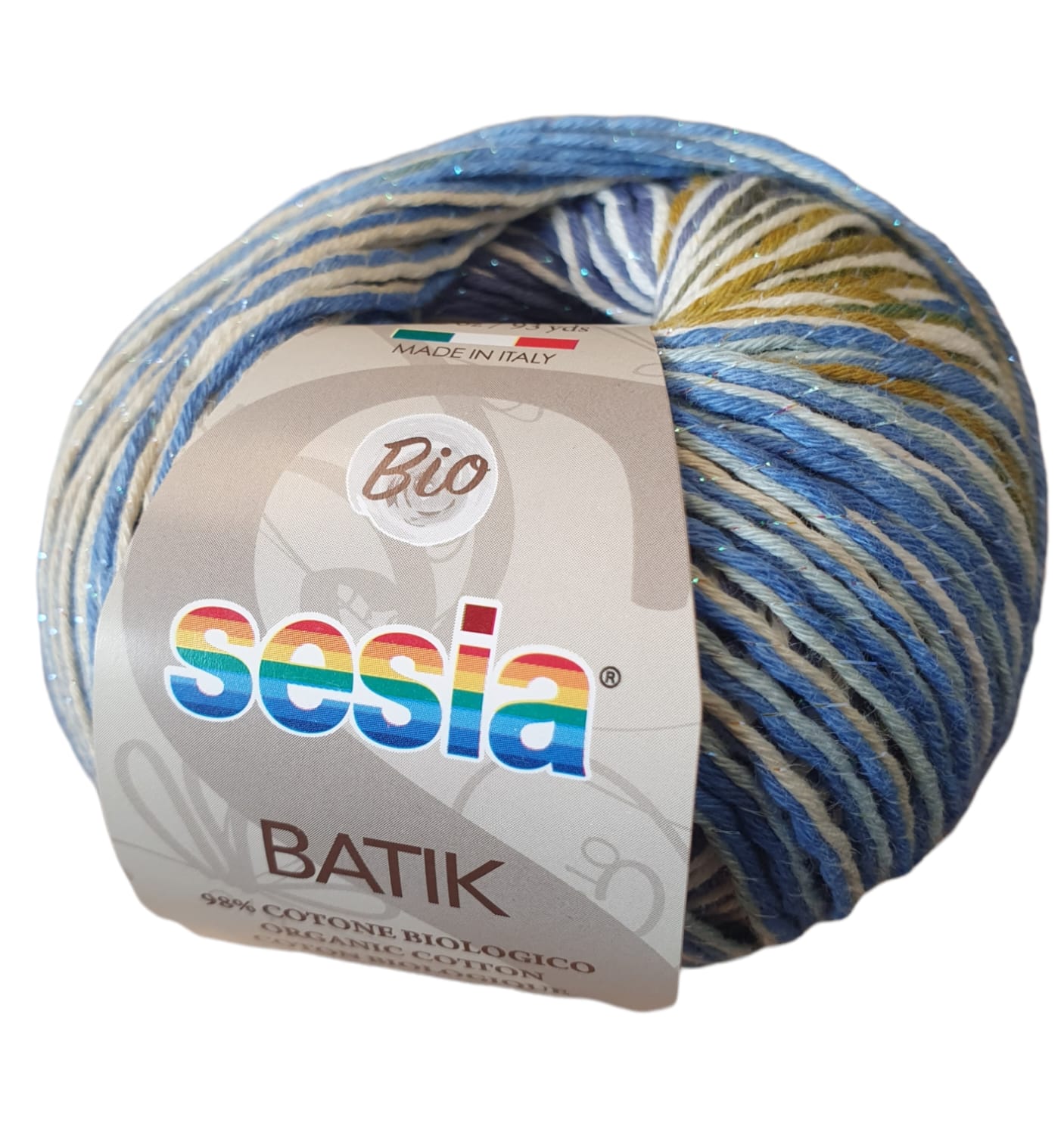 Sesia Bio Batik - Baumwolle mit Glitzer 98 % Baumwolle 2 % Polyester GOTS