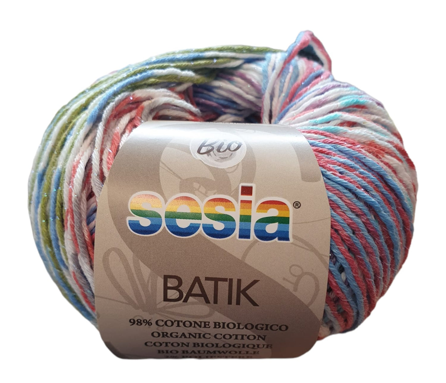 Sesia Bio Batik - Baumwolle mit Glitzer 98 % Baumwolle 2 % Polyester GOTS