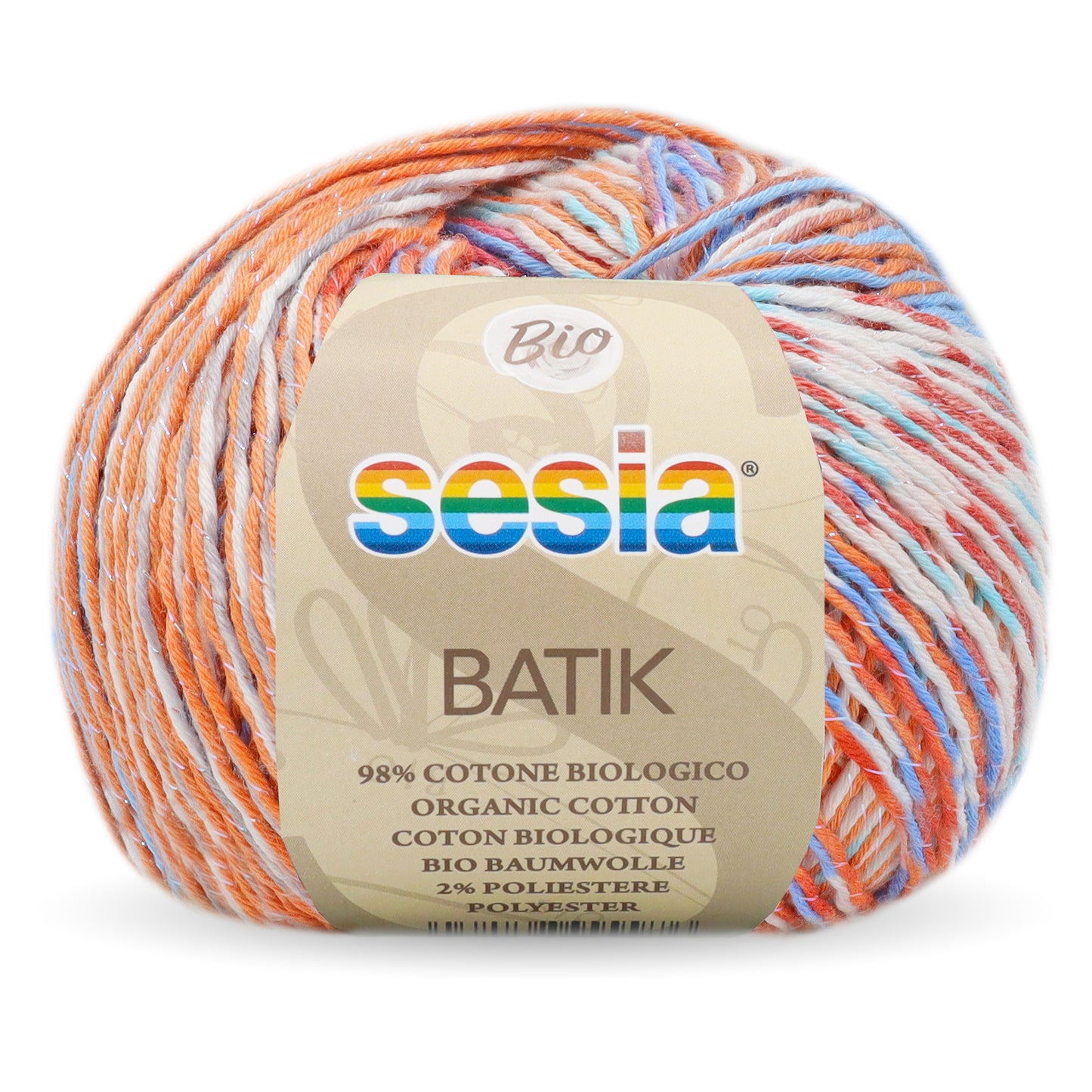 Sesia Bio Batik - Baumwolle mit Glitzer 98 % Baumwolle 2 % Polyester GOTS