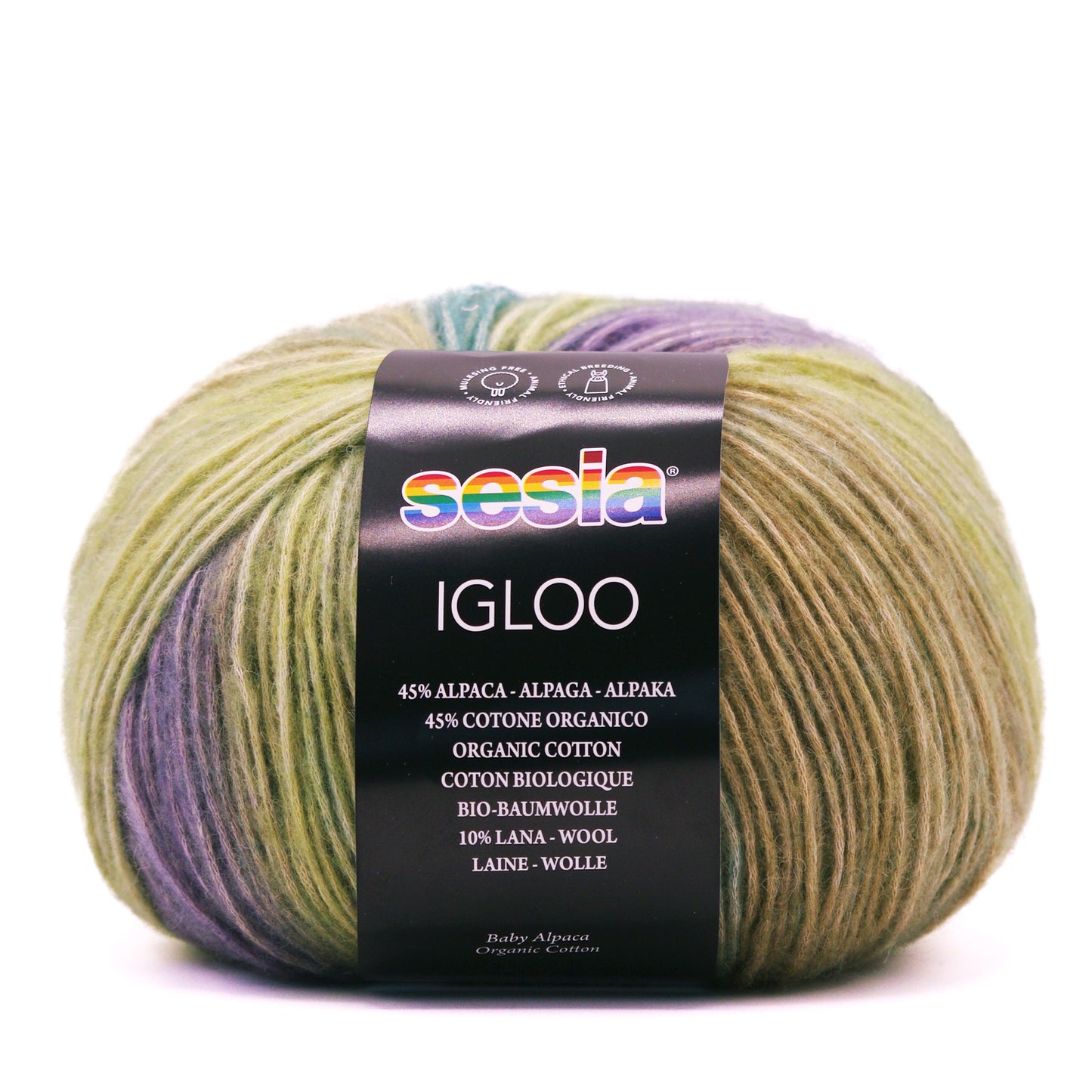 Sesia Igloo 150 g 330 m - Blowgarn aus 45% Superfeine Alpaka, 10% Merinowolle und 45% Biobaumwolle