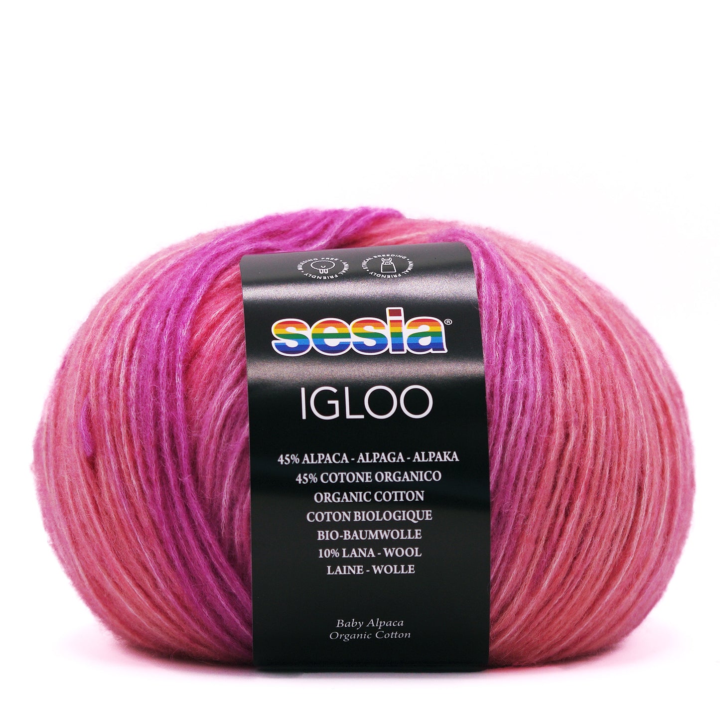 Sesia Igloo 150 g 330 m - Blowgarn aus 45% Superfeine Alpaka, 10% Merinowolle und 45% Biobaumwolle