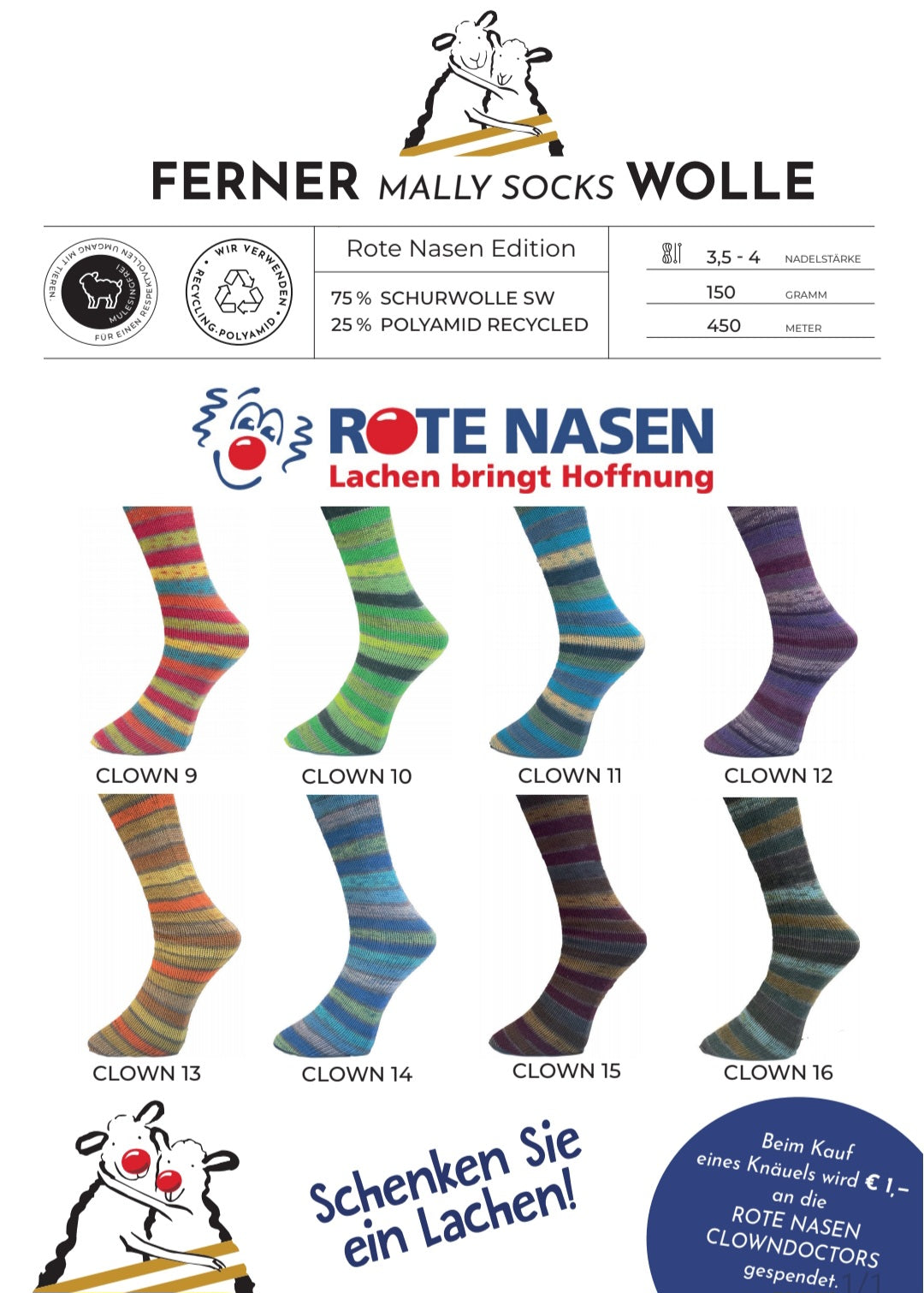 Ferner Wolle Mally Socks Rote Nasen 2023