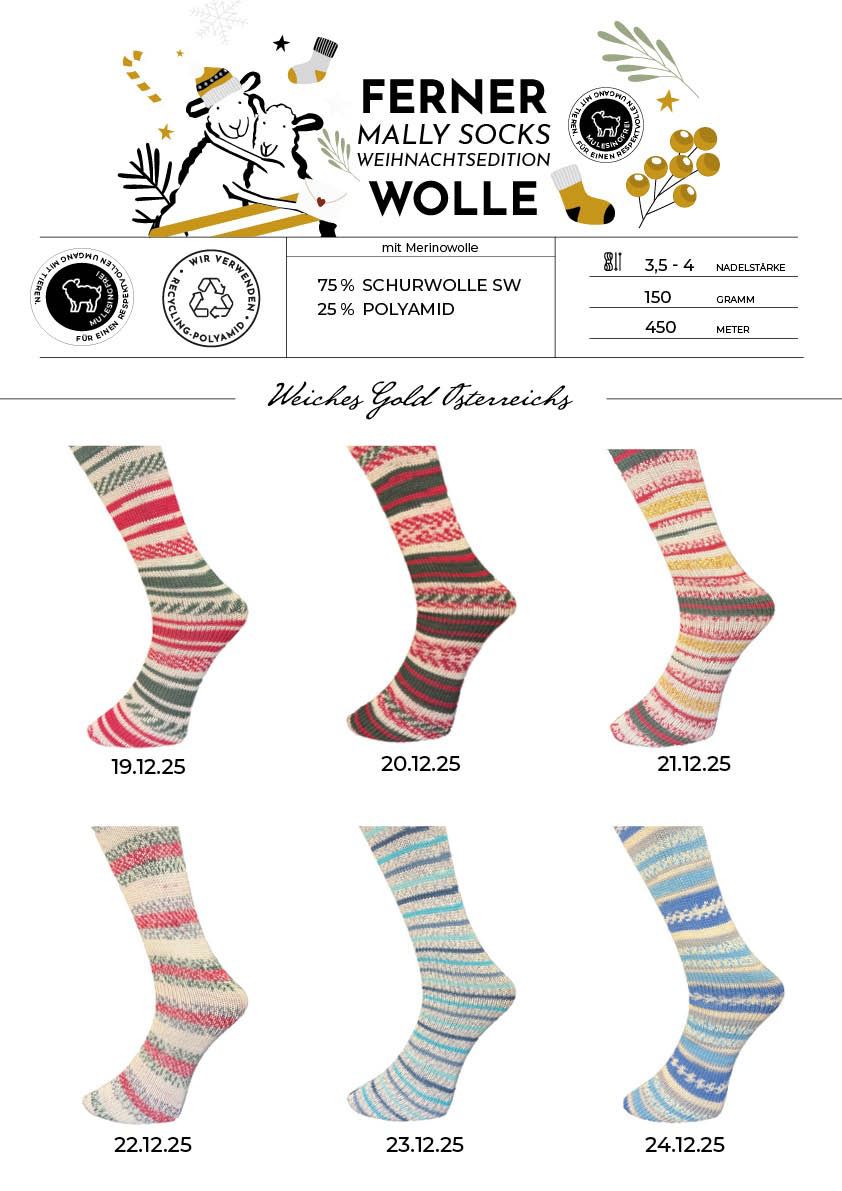 Ferner Wolle Mally Socks Weihnachtsedition 2025 XMAS 2025