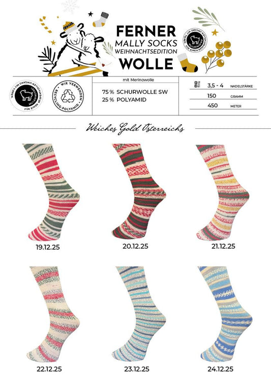 Ferner Wolle Mally Socks Weihnachtsedition 2025 XMAS 2025