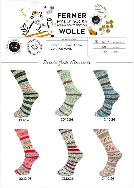Ferner Wolle Mally Socks Weihnachtsedition 2026 XMAS 2026