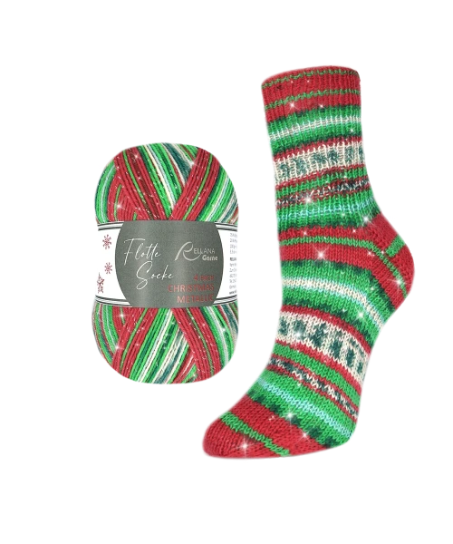 Rellana Flotte Socke Christmas Metallic Sockenwolle 4f 2026