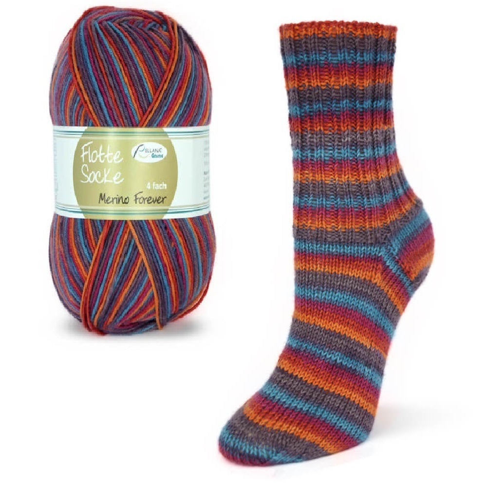 Rellana Flotte Socke Merino-Forever 4f. 100 g Sockenwolle