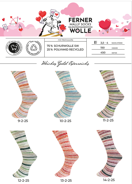 Ferner Wolle Mally Socks Valentinstagedition 2025