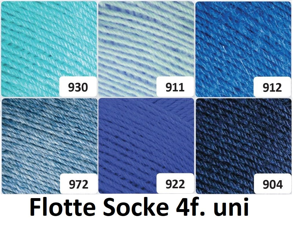 Rellana Flotte Socke Uni 4f. 100 g Sockenwolle