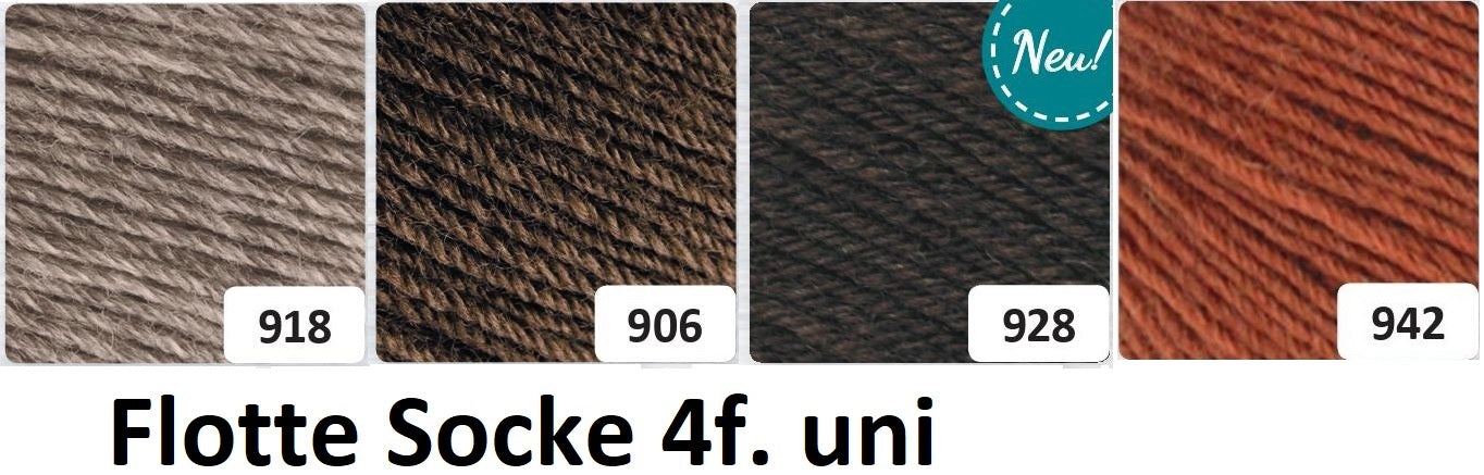 Rellana Flotte Socke Uni 4f. 100 g Sockenwolle