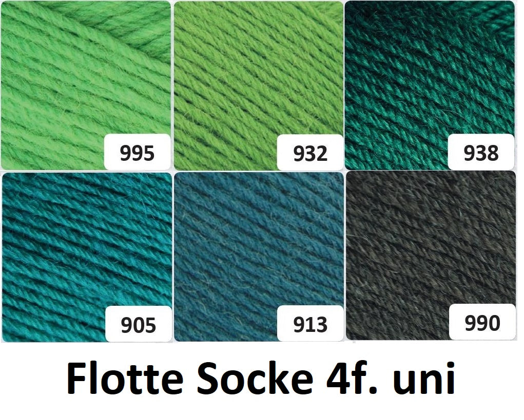 Rellana Flotte Socke Uni 4f. 100 g Sockenwolle