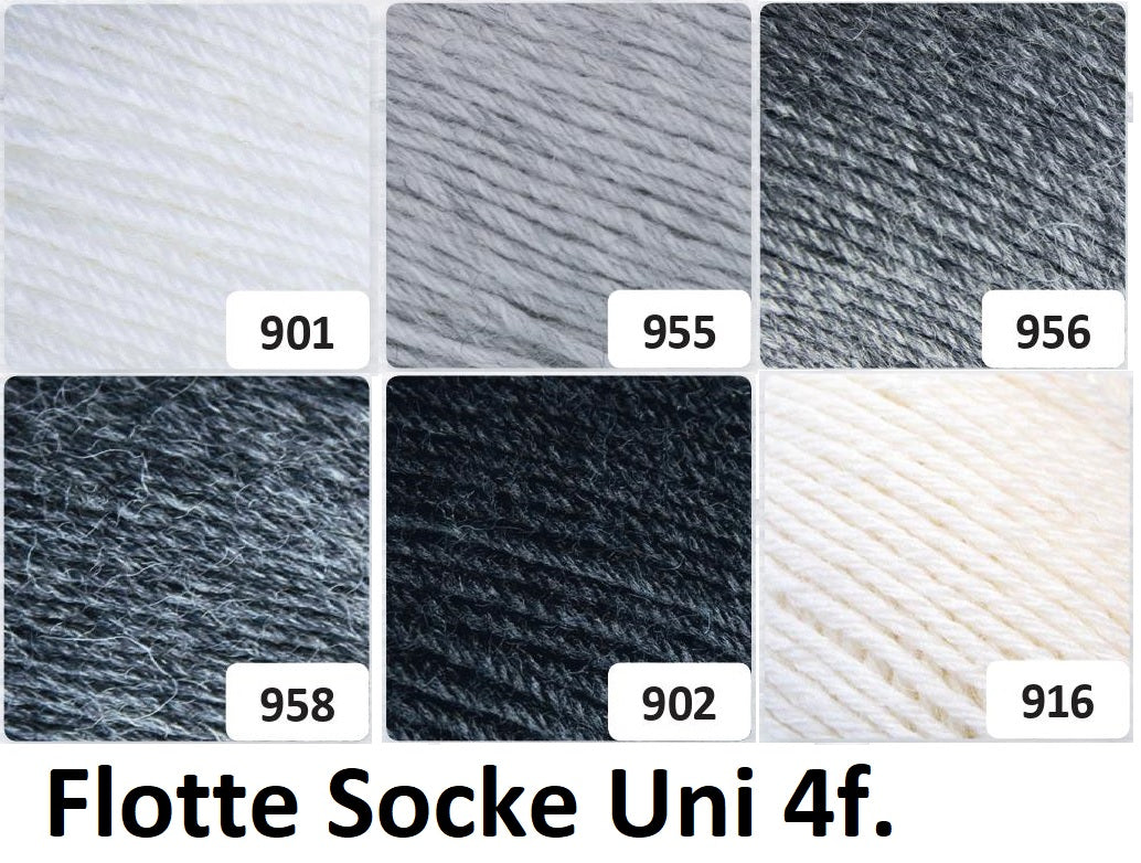 Rellana Flotte Socke Uni 4f. 100 g Sockenwolle